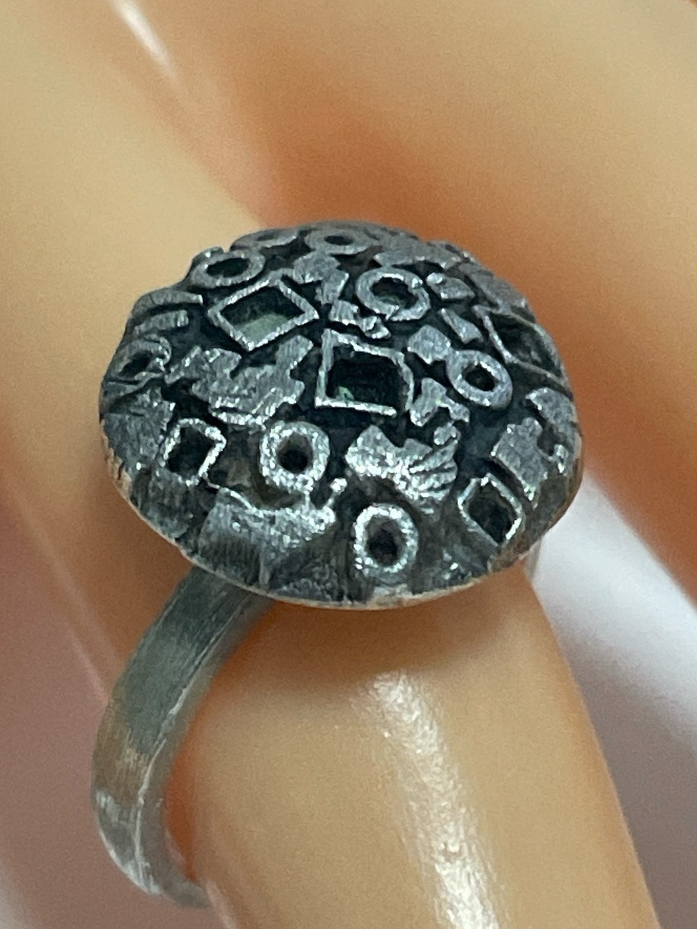 Modernist Ring Dejan Studio Sterling Silver Size 7
